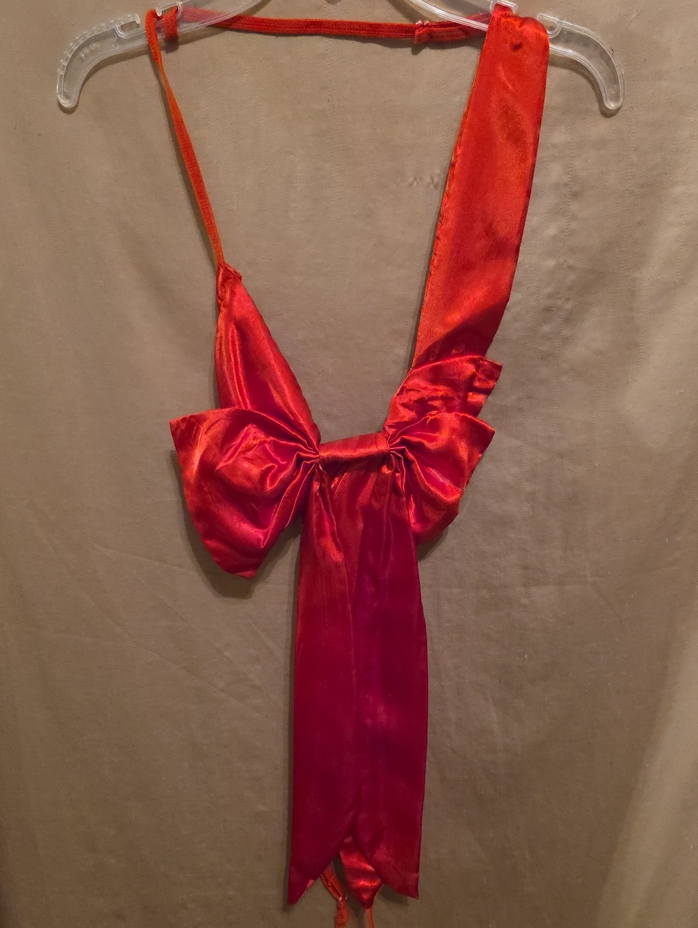 🏝️Ladies' Red Satin Bow Front Lingerie OS